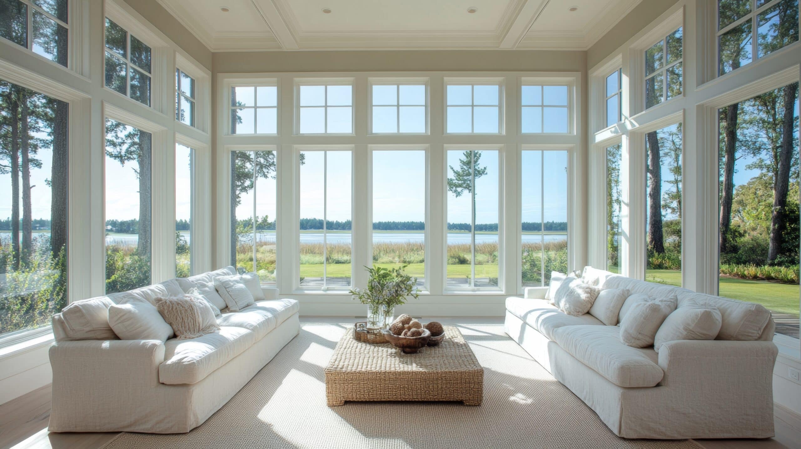 Modern Sunroom with White