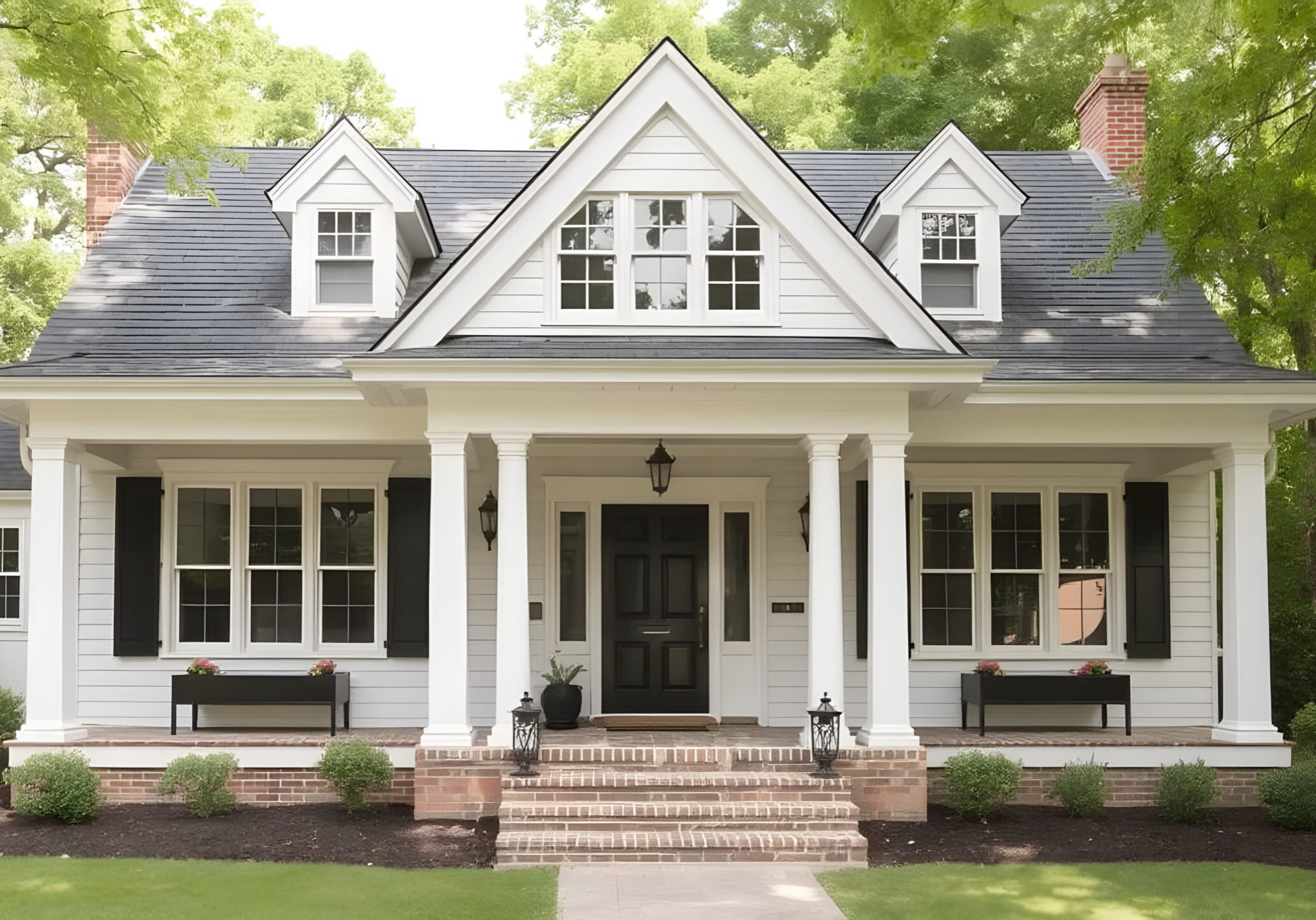 1920s dutch colonial style house in Shaker Heights exterior gambrel roof